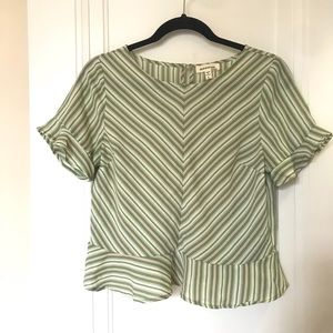 Striped Blouse Green and Pink